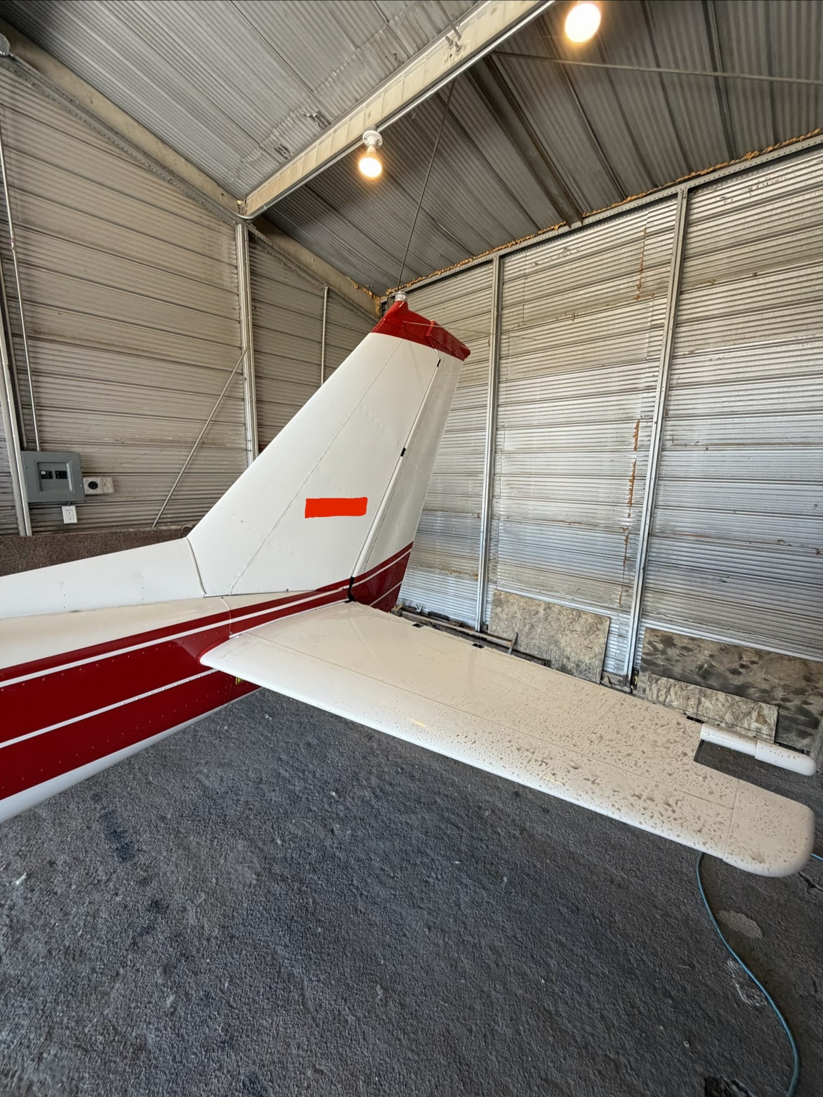 Cessna tail before detailing