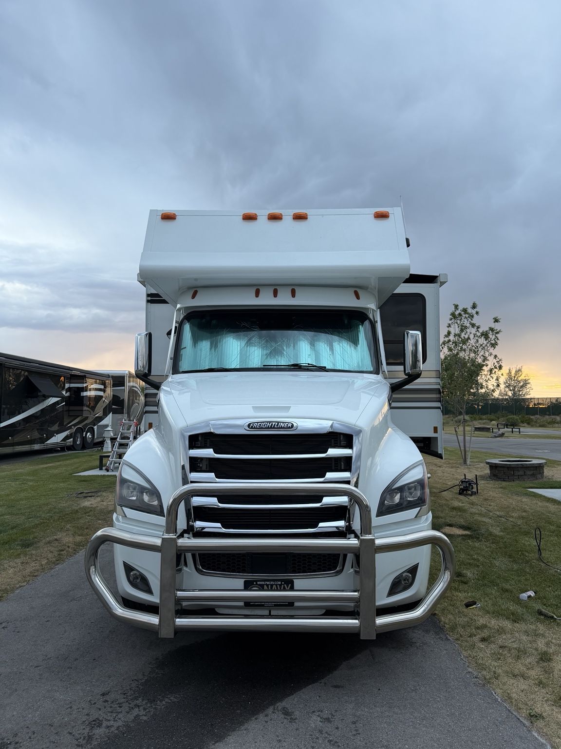 Motorhome front after exterior detailing