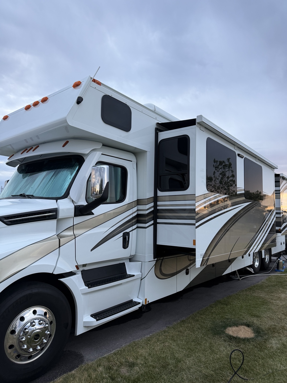 Finished motorhome side and slide-out